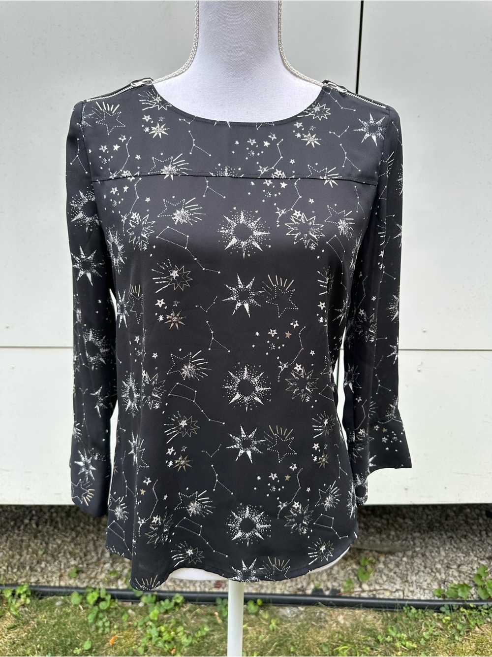 Maurice’s / Black Celestial Tunic Top with Zippers / XS / Y2K Whimsigoth Fairy